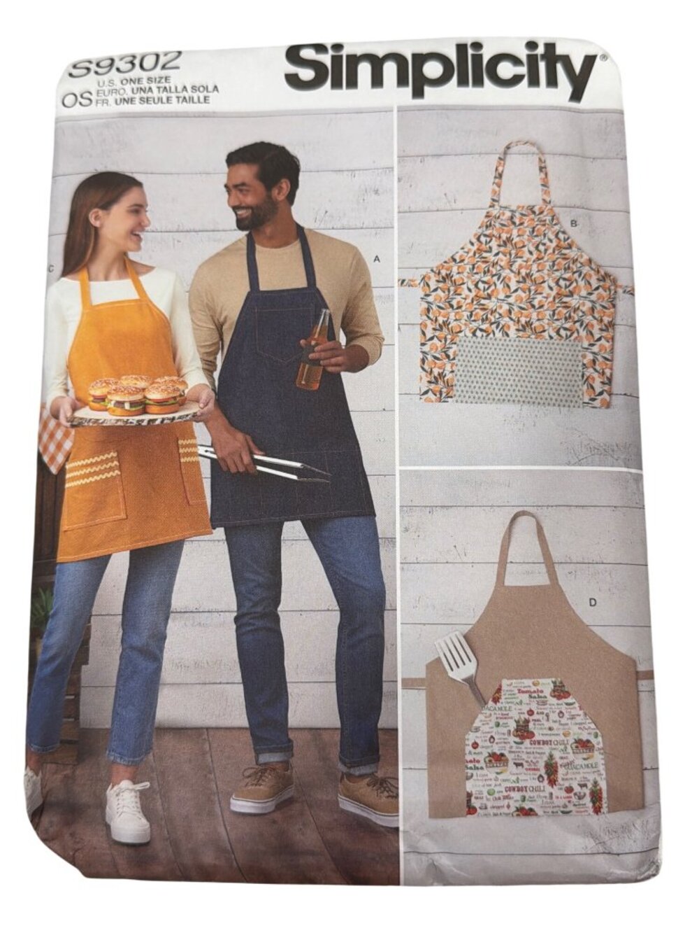 Simplicity S9302 Unisex Apron Sewing Pattern 8 Pieces One Size Fits All Multiple